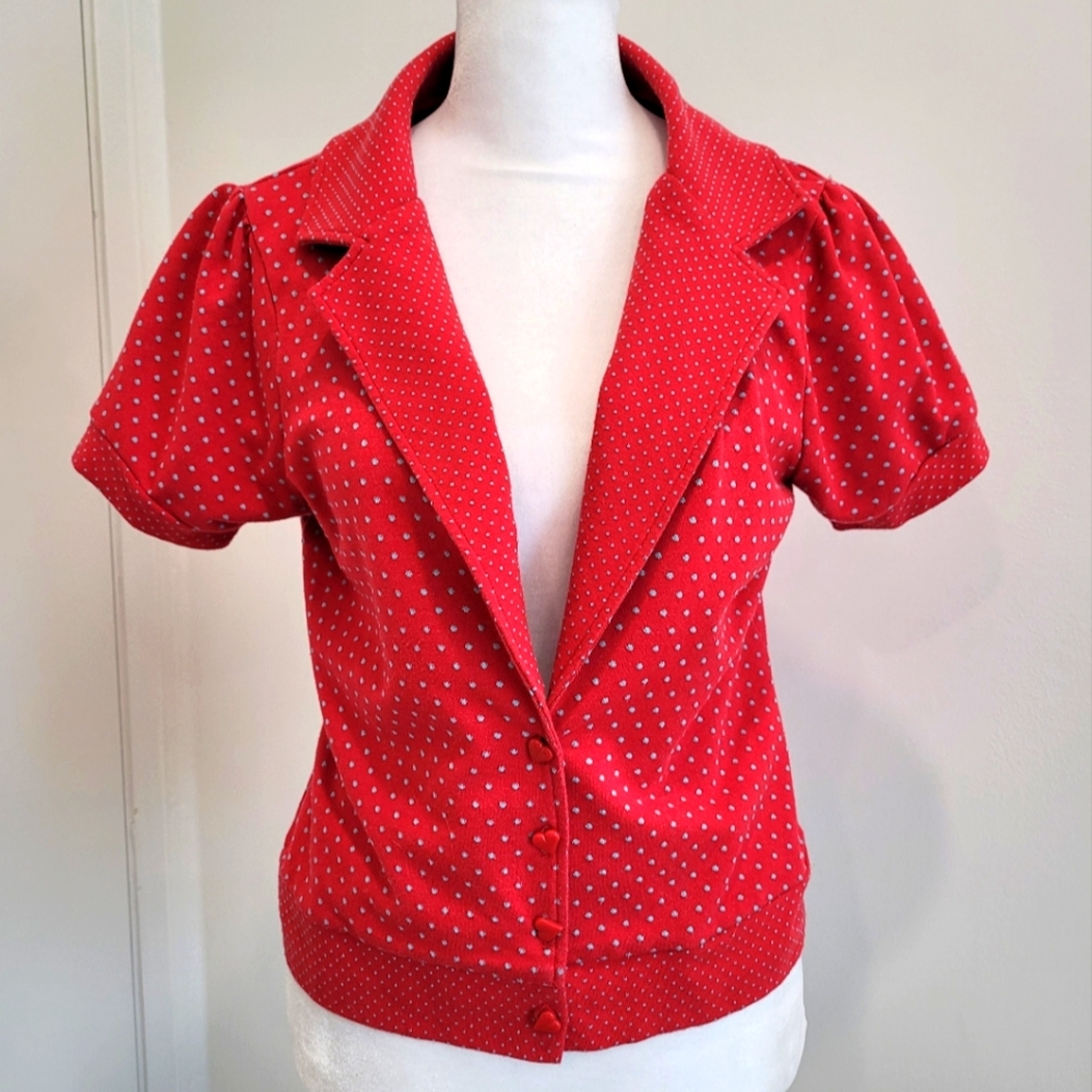Lux Short Sleeve Button Front Top Jacket Vintage Urban Outfitters